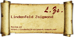 Lindenfeld Zsigmond névjegykártya