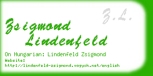zsigmond lindenfeld business card